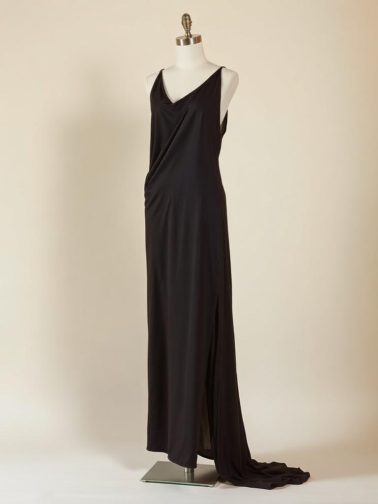 Raw Silk Column Dress