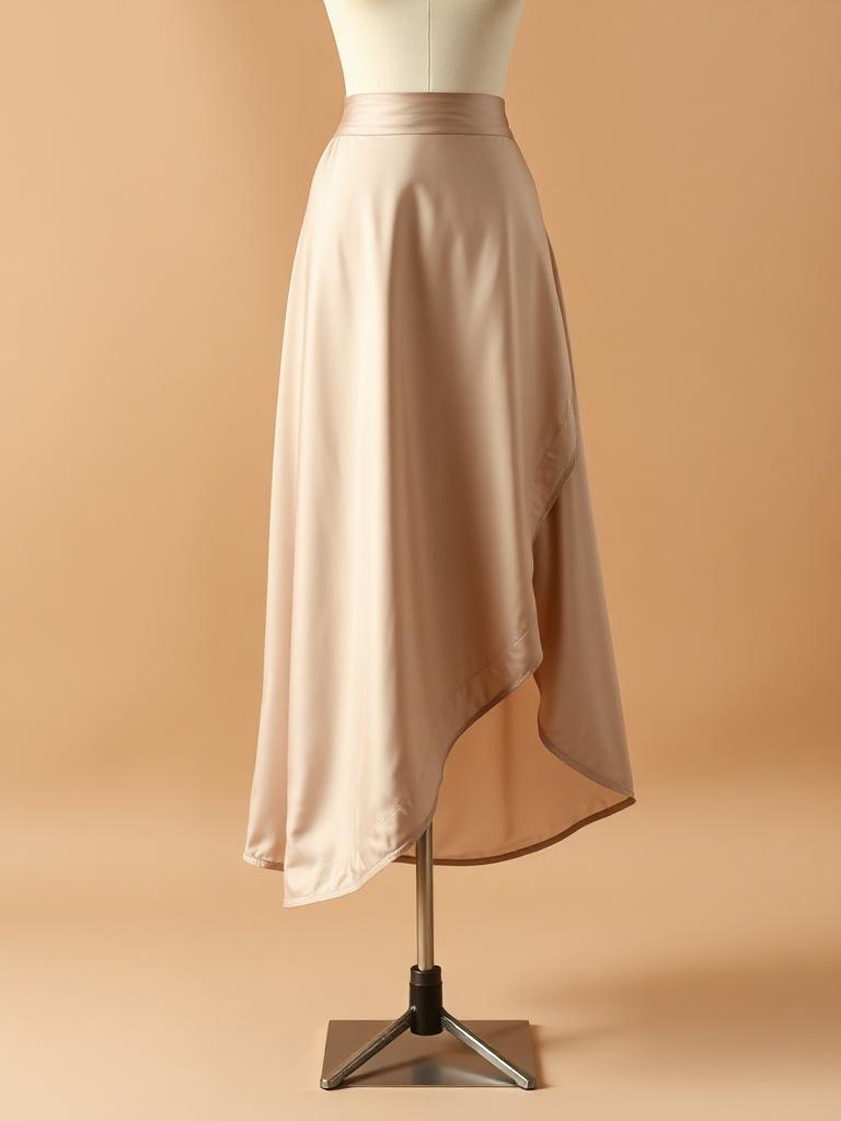 Bias Satin Midi Skirt
